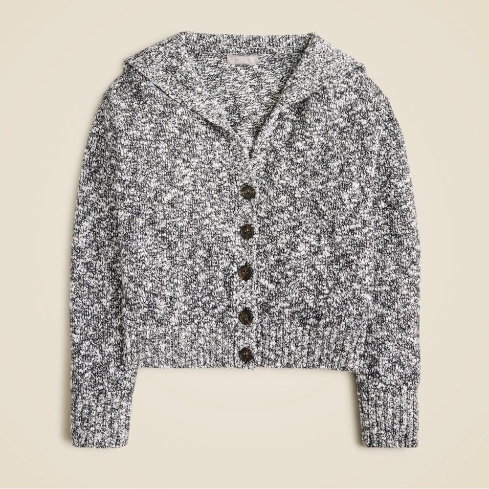 J. Crew Sailor Collar Cardigan Marl Yarn